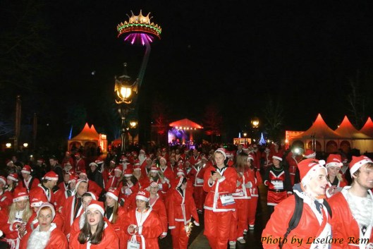 Here they are, a LOT of Santas.