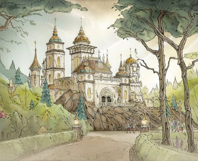 Concept art for Symbolica gives a better idea of how the attraction will look in the space.